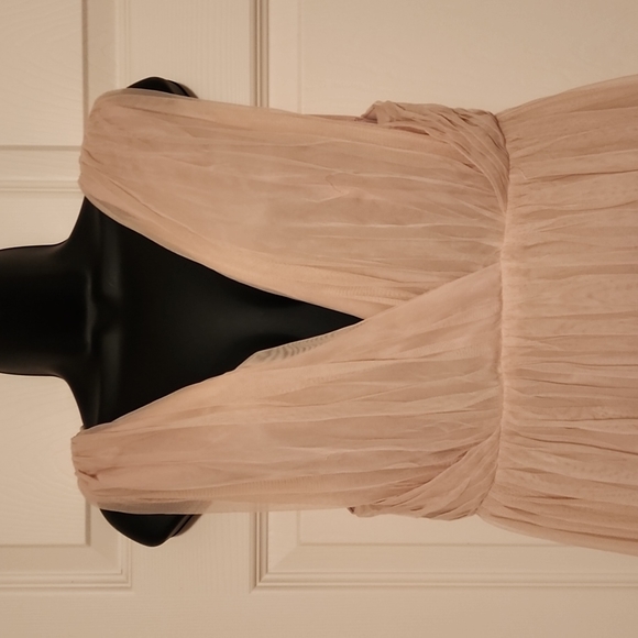 H & M Long Mesh Dress Powder pink - Picture 6 of 11